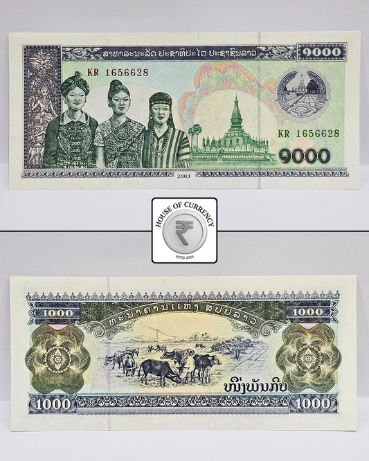 2003 Laos 1000 Kips Banknote (KR 1656628)