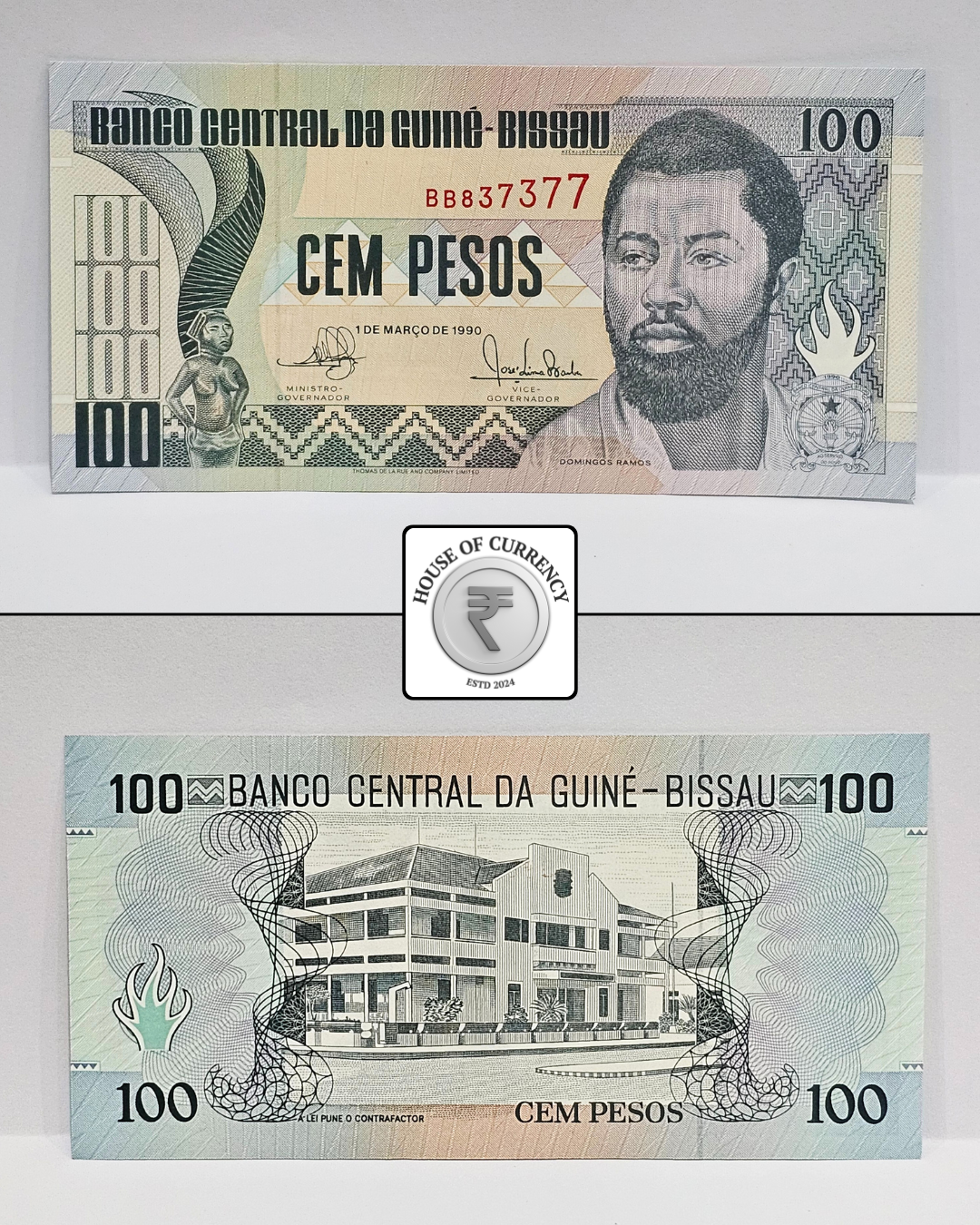 1990 Guinea-Bissau 100 Pesos Banknote (BB837377)